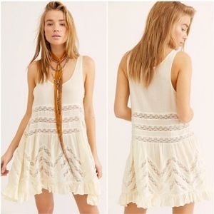 Free People Cream Mini Dress